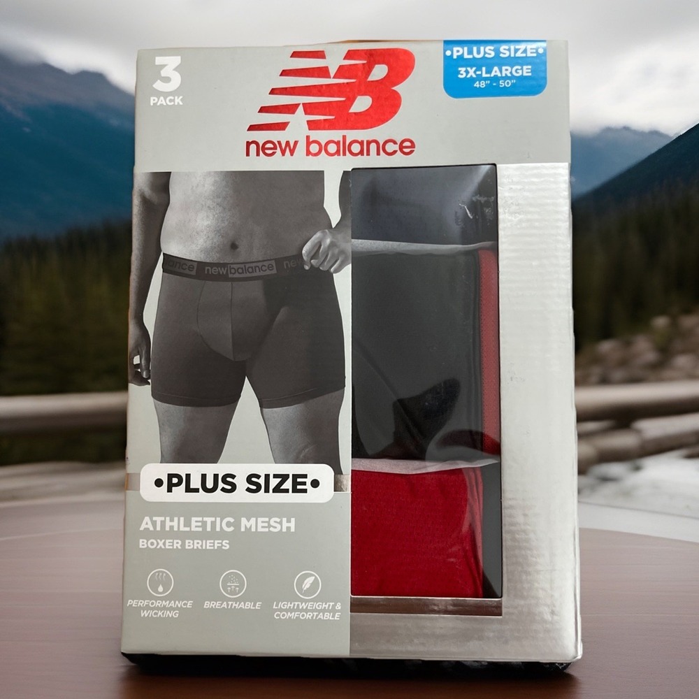 NIB Lot Of‎ 2 Pkg Of 3 Count New Balance Athletic Mesh Boxer Briefs Mens Sz 3X-L